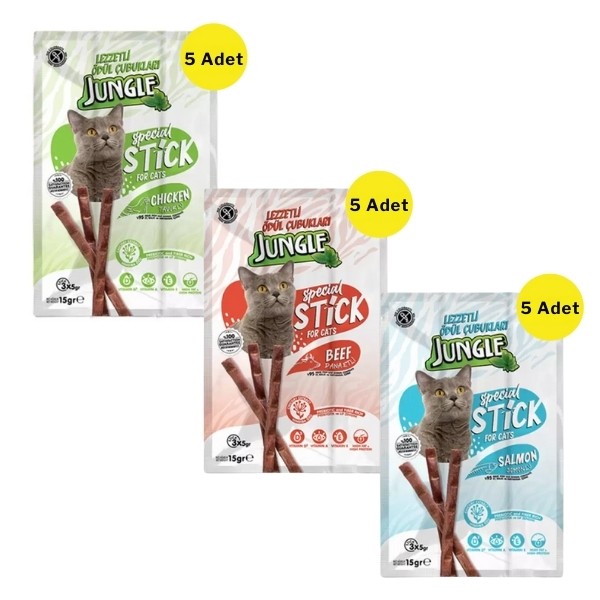 Jungle Karışık Lezzetler Stick Kedi Ödül Maması