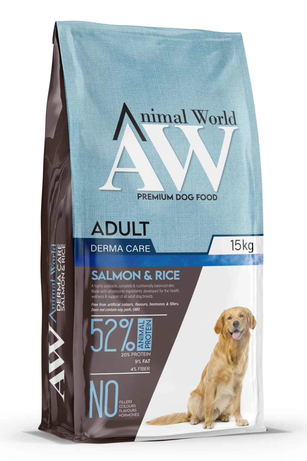 Animal World Derma Care Somonlu ve Pirinçli Yetişkin Köpek Maması