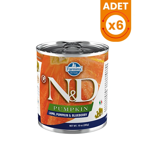 N&D Pumpkin Kuzu Etli ve Yaban Mersinli Konserve Yaş Köpek Maması - 6 Adet 285 Gr