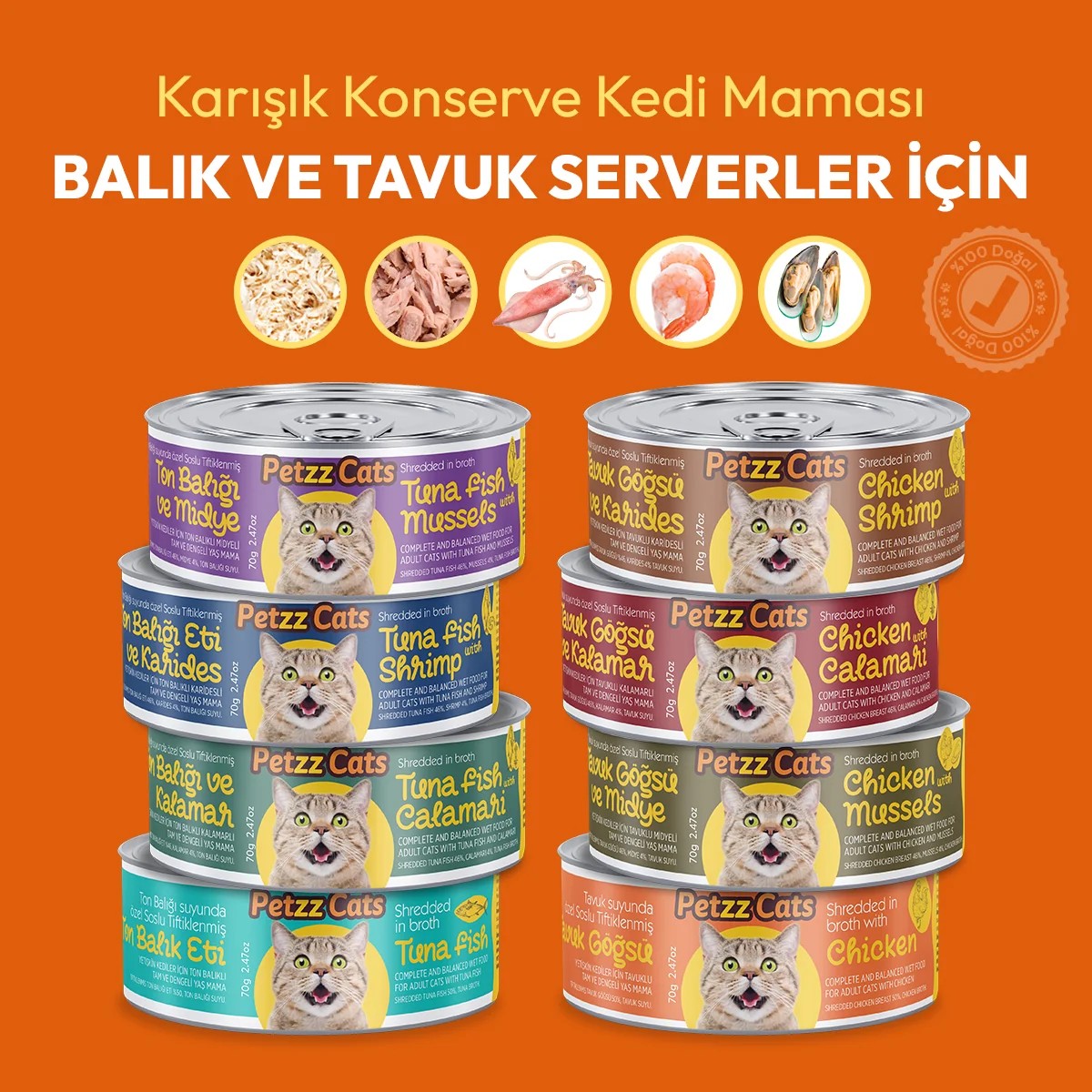 PetzzCats Karışık Konserve Kedi Maması