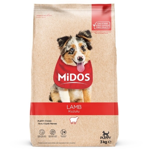 Midos Kuzu Etli ve Pirinçli Yavru Köpek Maması