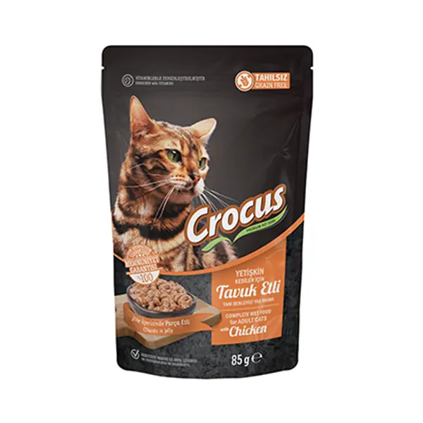 Crocus Tahılsız Pouch Jöleli Tavuklu Yetişkin Konserve Kedi Maması