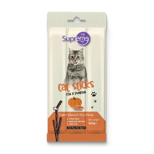 Supreme Cat Ton Balıklı ve Bal Kabaklı Stick Kedi Ödül Maması