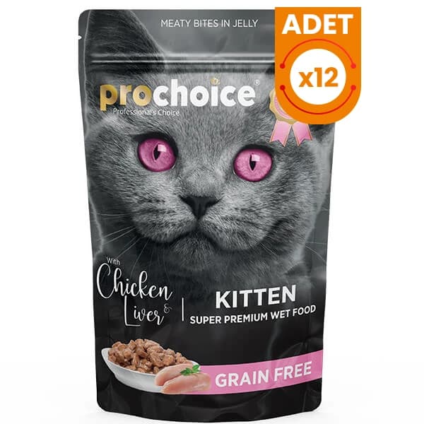 Pro Choice Tahılsız Kitten Tavuk ve Ciğerli Yavru Konserve Kedi Maması