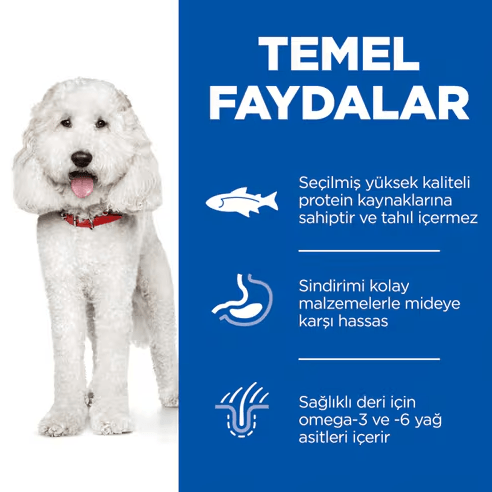 Hills Science Plan Hypoallergenic Somonlu Orta Irk Yetişkin Tahılsız Köpek Maması