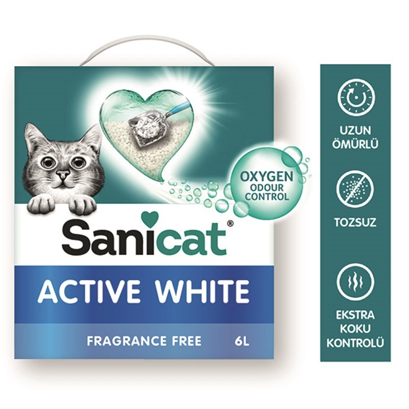 Sanicat Active White Ultra Topaklanan Doğal Kedi Kumu