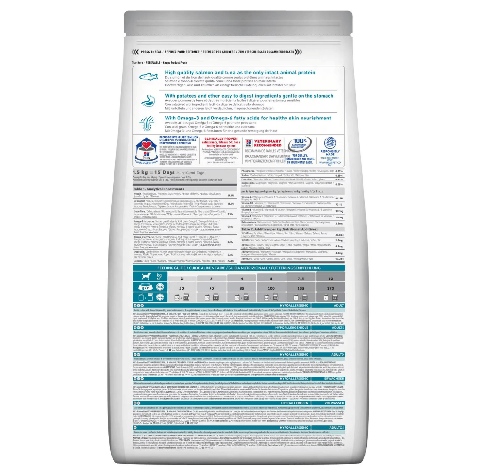 Hills Science Plan Hypoallergenic Somonlu Mini Irk Tahılsız Yetişkin Köpek Maması
