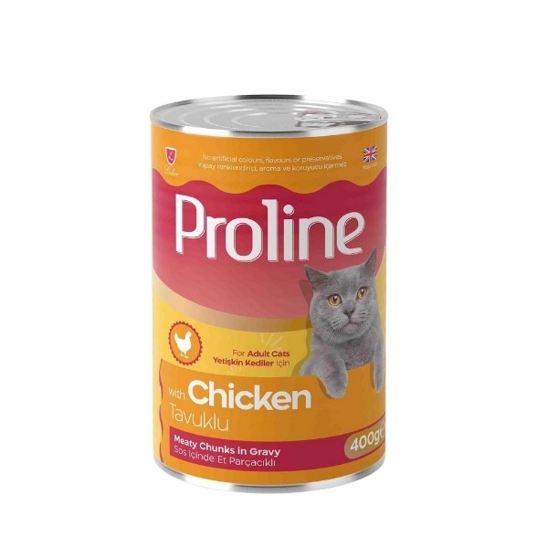 Proline Sos İçinde Et Parçacıklı Tavuklu Yetişkin Konserve Kedi Maması