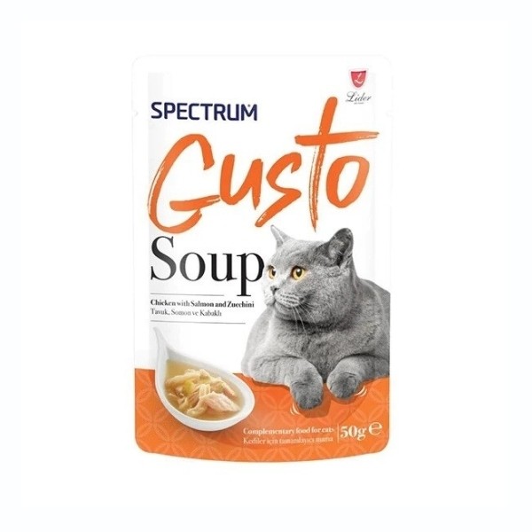 Spectrum Gusto Soup Tavuklu Somonlu ve Kabaklı Kedi Çorbası