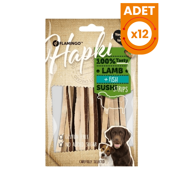 Flamingo Hapki Kuzulu ve Balıklı Şerit Glutensiz Köpek Ödül Maması