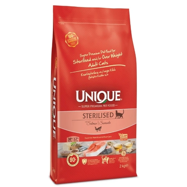 Unique Somonlu Kısırlaştırılmış Yetişkin Kedi Maması - 10+2 Kg Hediyeli