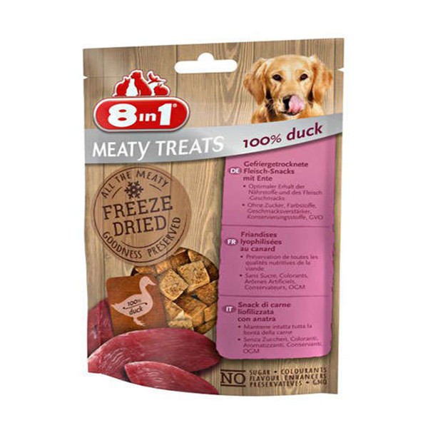 8in1 Freeze Dried Tahılsız Kurutulmuş Ördekli Köpek Ödül Maması
