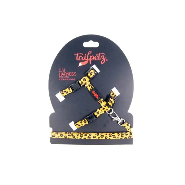Tailpetz Harness Ayarlanabilir Kedi Göğüs ve Gezdirme Tasması