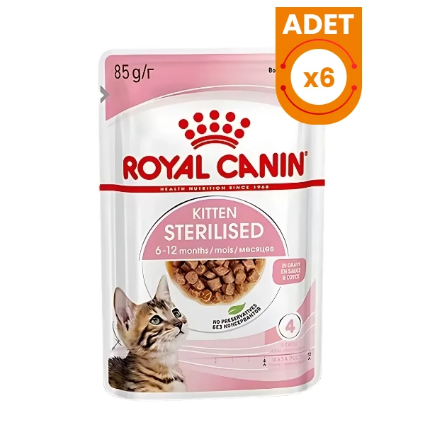 Royal Canin Kitten Sterilised Pouch Kısırlaştırılmış Yavru Konserve Kedi Maması - 85 Gr 6 Adet