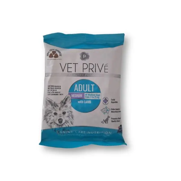 Vet Prive Adult Kuzu Etli Orta Irk Yetişkin Köpek Maması (Tester)