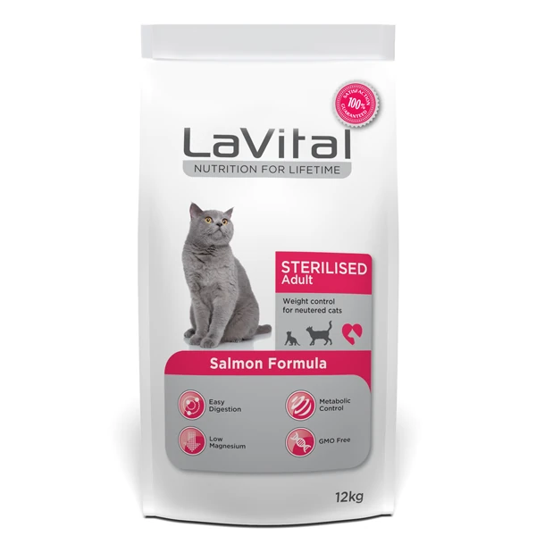 Lavital Sterilised Somonlu Kısırlaştırılmış Kedi Maması - 12 Kg