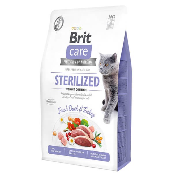 Brit Care Hipoalerjenik Sterilized Ördek ve Hindili Tahılsız Kısırlaştırılmış Kedi Maması