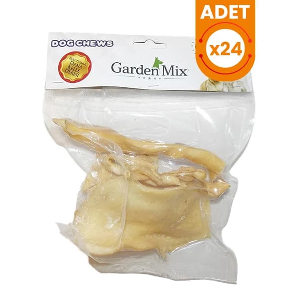 Garden Mix Kurutulmuş Dana Kelle Derisi Köpek Ödül Maması Beyaz