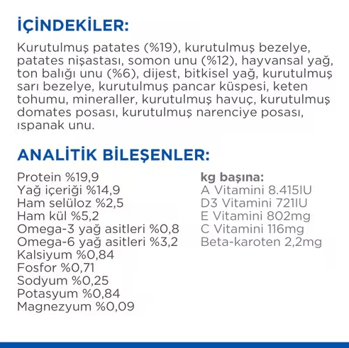 Hills Science Plan Hypoallergenic Somonlu Orta Irk Yetişkin Tahılsız Köpek Maması