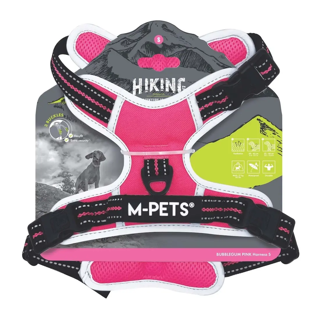 M-Pets Hıkıng Reflektörlü Soft Köpek Göğüs Tasması Pembe S
