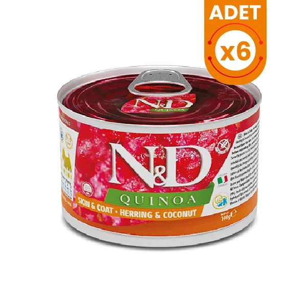 N&D Quinoa Ringa Balıklı ve Hindistan Cevizli Mini Irk Konserve Yaş Köpek Maması - 6 Adet 140 Gr