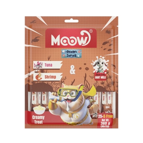Moow Ton Balıklı Karidesli ve Keçi Sütlü Yetişkin Sıvı Kedi Ödül Maması