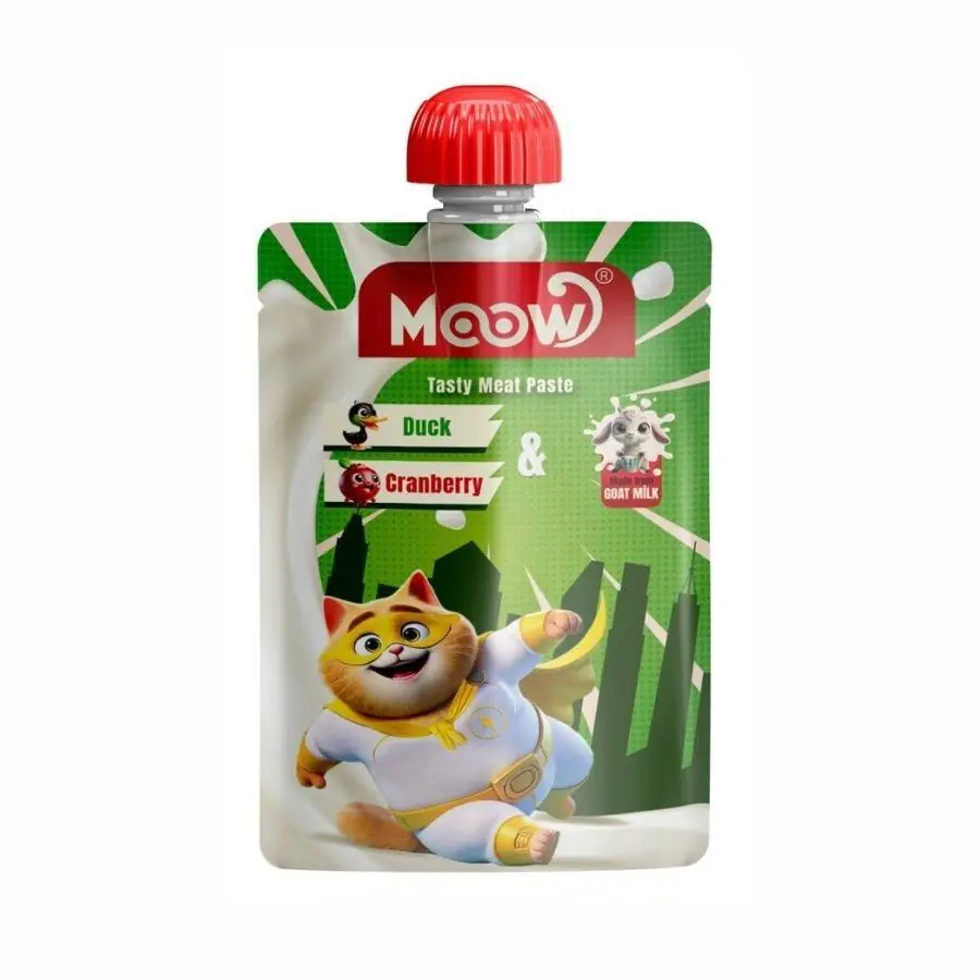 Moow Taze Ördekli Kızılcıklı ve Keçi Sütlü Kedi Et Ezmesi