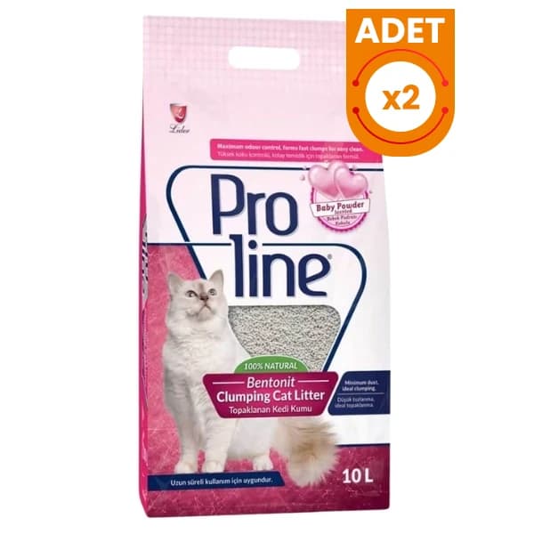 Proline Bebek Pudralı Topaklanan Bentonit Kedi Kumu İnce