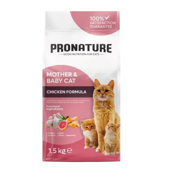 Pronature Mother&Baby Cat Tavuklu Anne ve Yavru Kedi Maması - 1.5 Kg