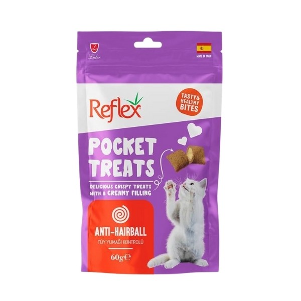 Reflex Pocket Treats Anti-Hairball Tüy Yumağı Önleyici Kedi Ödül Maması