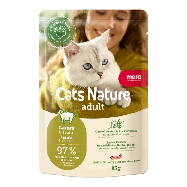 Mera Cats Nature Kuzulu Pouch Yetişkin Konserve Kedi Maması - 1 Adet 85 Gr