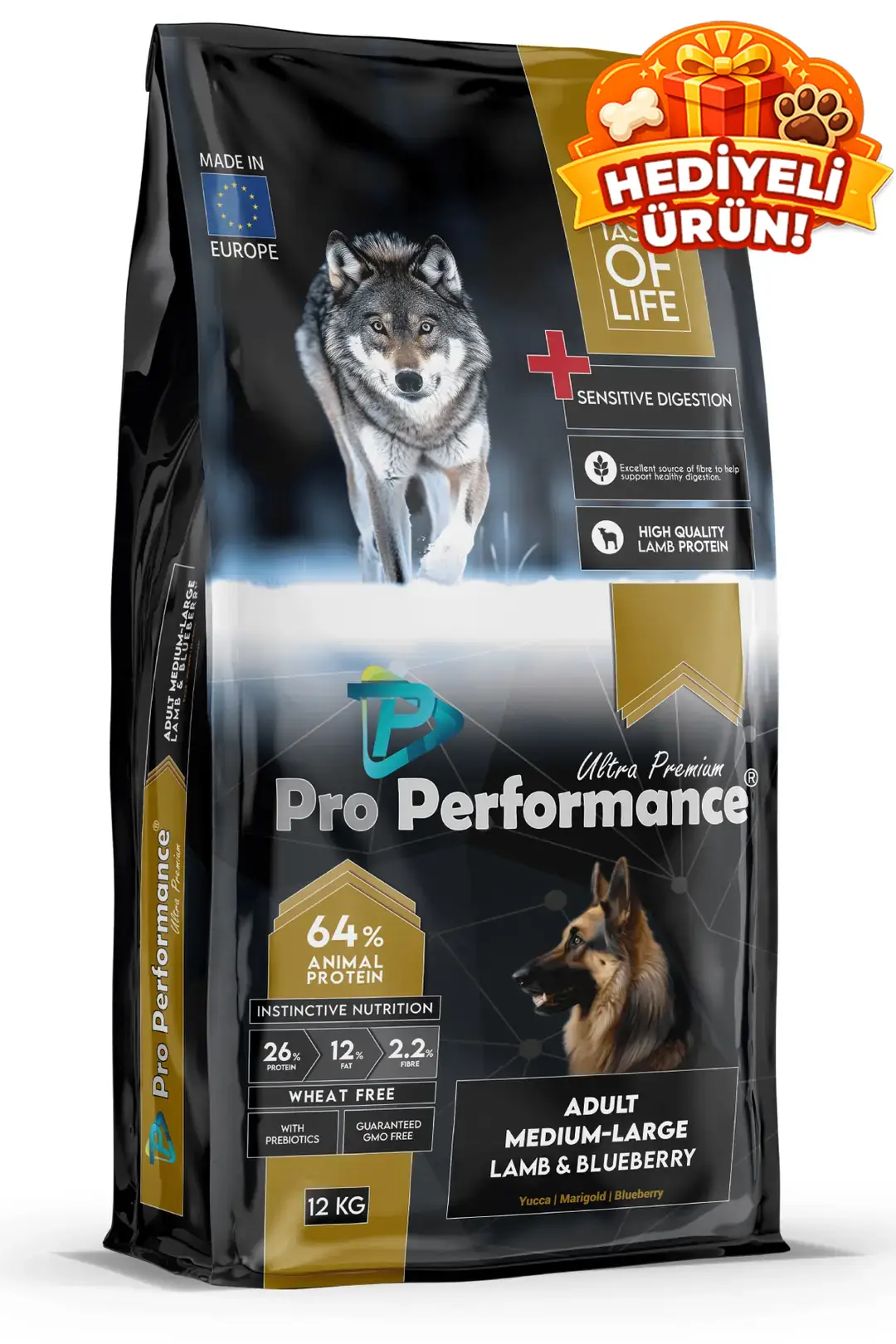 Pro Performance Kuzu Etli ve Yaban Mersinli Orta ve Büyük Irk Yetişkin Köpek Maması