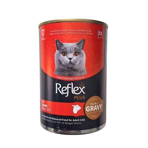 Reflex Plus Sos İçinde Et Parçacıklı Kuzu Etli Yetişkin Konserve Kedi Maması