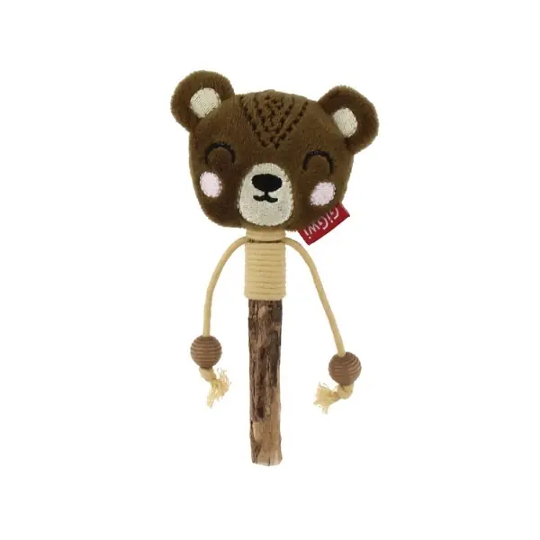 Gigwi Ayıcık Ahşap Çubuklu Peluş Kedi Oyuncağı