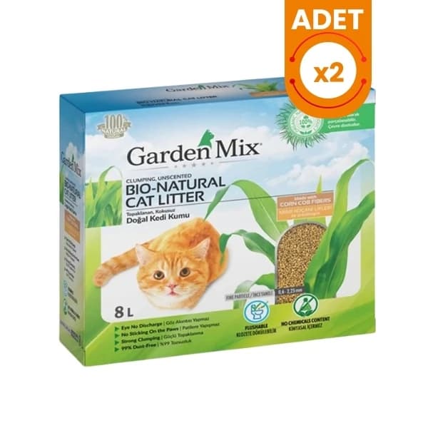 Garden Mix Topaklanan Mısır Lifli Kedi Kumu