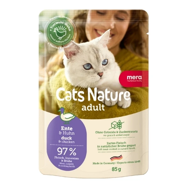 Mera Cats Nature Ördekli Pouch Yetişkin Konserve Kedi Maması - 1 Adet 85 Gr