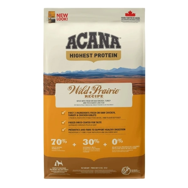 Acana Wild Prairie Tahılsız Tavuk ve Balıklı Yetişkin Köpek Maması - 11.4 Kg