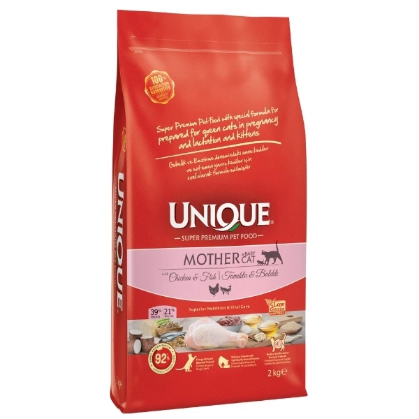 Unique Tavuklu ve Balıklı Anne ve Yavru Kedi Maması - 2 Kg
