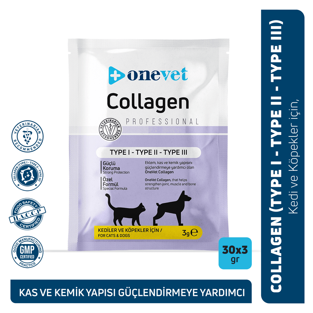 OneVet Collagen Kedi ve Köpekler için Eklem ve Kas Destekleyici Saşe