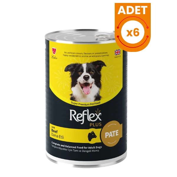 Reflex Plus Pate İçinde Dana Etli Yetişkin Konserve Köpek Maması - 6 Adet 400 Gr
