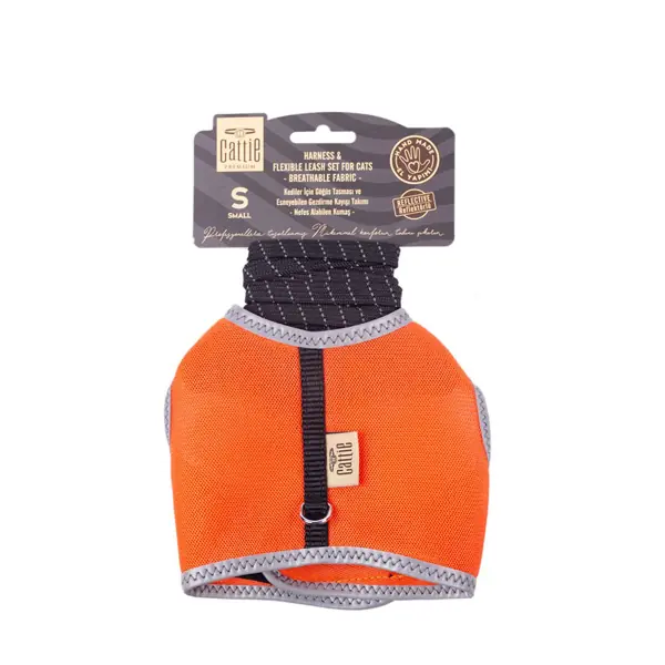 Cattie Havalı Dokuma Kedi Göğüs ve Gezdirme Takımı