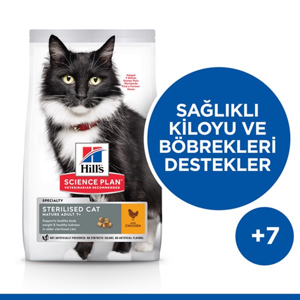 Hills Mature Sterilised Tavuklu Kısırlaştırılmış Yaşlı Kedi Maması
