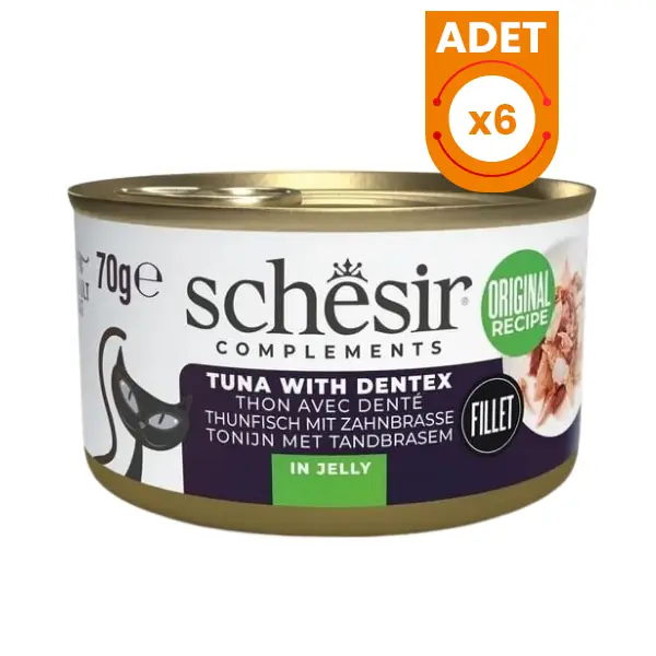 Schesir Tamamlayıcı Jöle İçinde Ton ve Sinarit Balıklı Yetişkin Konserve Kedi Maması