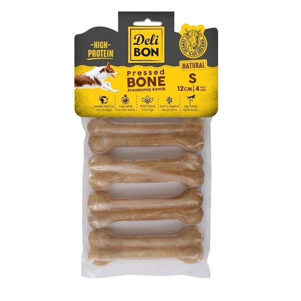 Delibon Deri Press Köpek Kemik Ödüllü Naturel