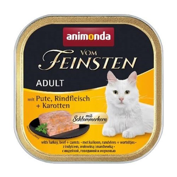 Animonda Vom Feinsten Hindi ve Sığır Etli Havuçlu Yetişkin Konserve Kedi Maması