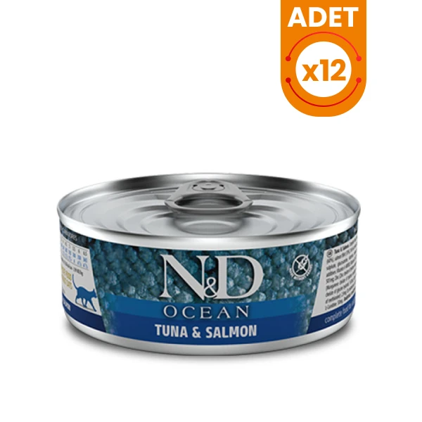 N&D Ocean Ton Balığı ve Somonlu Konserve Kedi Maması - 70 Gr 12 Adet
