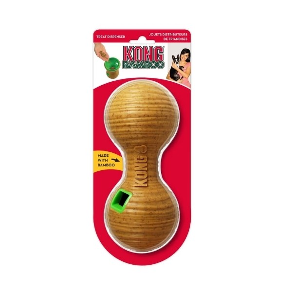 Kong Bamboo Feeder Dambıl Şeklinde Köpekler için Ödül Maması Dağıtma Oyuncağı