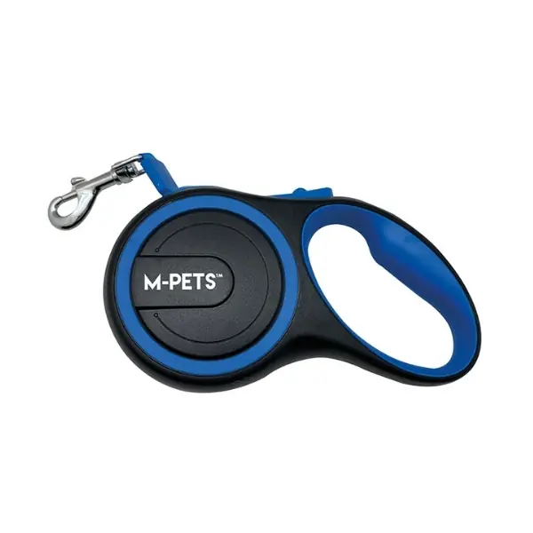 M-Pets Liberty Şerit Otomatik Köpek Gezdirme Kayışı Mavi Large