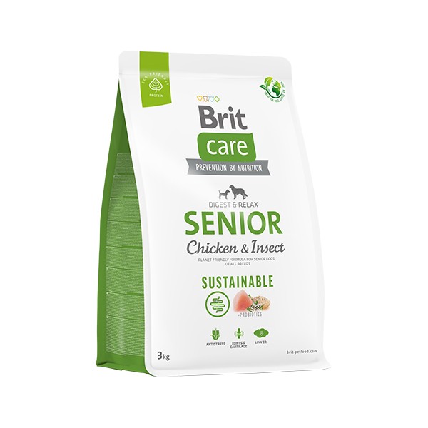 Brit Care Sustainable Tavuklu ve Böcek Proteinli Yaşlı Köpek Maması