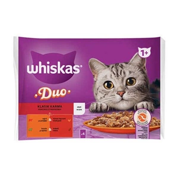 Whiskas Duo Klasik Karma Lezzetler Pouch Yetişkin Konserve Kedi Maması